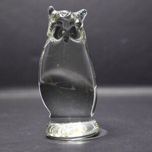 Vintage Chalmers Glass Winnipeg Owl Paperweight Hand Blown Canadian Art Glass